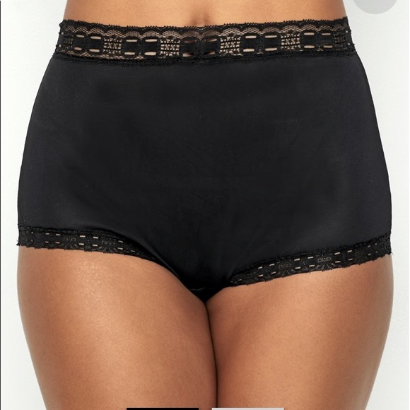 OLGA STYLE 873 SECRET HUG FULL BRIEF BACK SEAM BLK - Picture 1 of 7